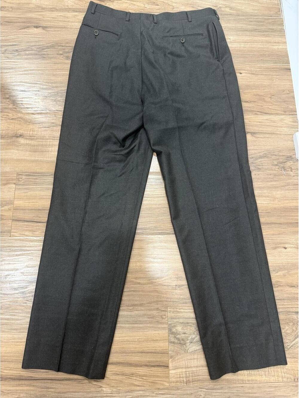 Canali Men's 36x33 (fits 34x33) Dress Pants Dark Green Wool Made In Italy